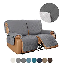 2 Seater Anti-Slip Recliner Sofa Cover fit Leather Recliner Sofa Water Resistant Anti-Scratch Couch Cover for Double Recliner Split Sofa Cover for Each Seat Furniture Protector with Elastic Straps Lightinthebox