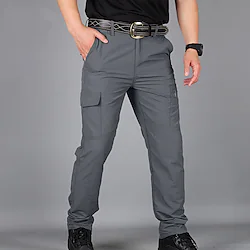Men's Cargo Pants Tactical Pants Trousers Tactical Work Pants Elastic Waist Multi Pocket Straight Leg Plain Anti-Wear Quick Dry Sports Outdoor Hiking Tactical Black khaki Lightinthebox