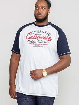 D555 Sparrow California Surf Riders Raglan Sleeve Printed T-shirt - Off White, Off White, Size 2Xl, Men