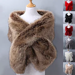 Women's 1920s Faux Fur Shawl The Great Gatsby Classical Retro Vintage Ball Gown Winter Adults' Costume Party Evening Ball Gown Engagement Party Cocktail Party Christmas Wedding Lightinthebox