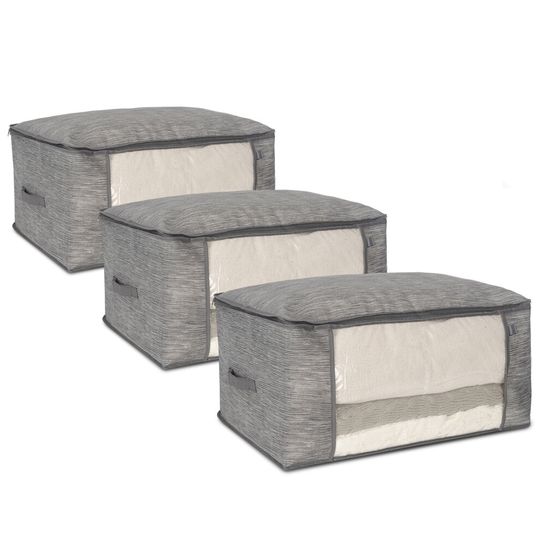 LIVIVO 3Pcs Underbed Clothes Storage Bags Zipped Organizer Wardrobe Cube Closet Boxes