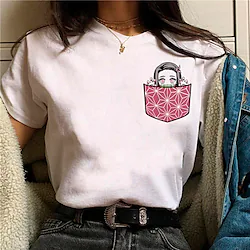 Inspired by Demon Slayer: Kimetsu no Yaiba Kamado Nezuko T-shirt Cartoon Manga Anime Harajuku Graphic Kawaii T-shirt For Men's Women's Unisex Adults' Hot Stamping 100% Polyester Lightinthebox
