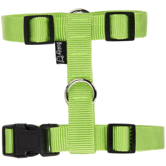 (Medium, Green) Bunty Adjustable Nylon Dog Puppy Fabric Harness Vest Anti Non Pull Lead Leash
