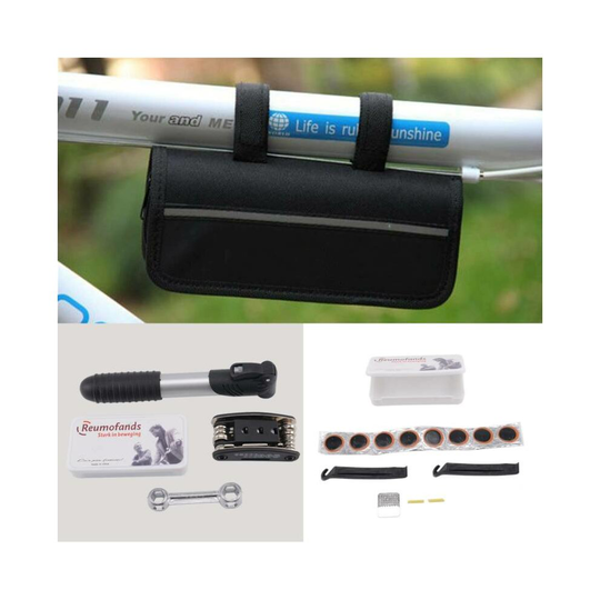 Bike Cycle MTB Tool Puncture Repair Kit With Pump Set Carry Case Bag