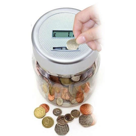 Kabalo Digital Coin Counter Jar Sorter LCD Screen Display Money Box Coins Piggy Bank