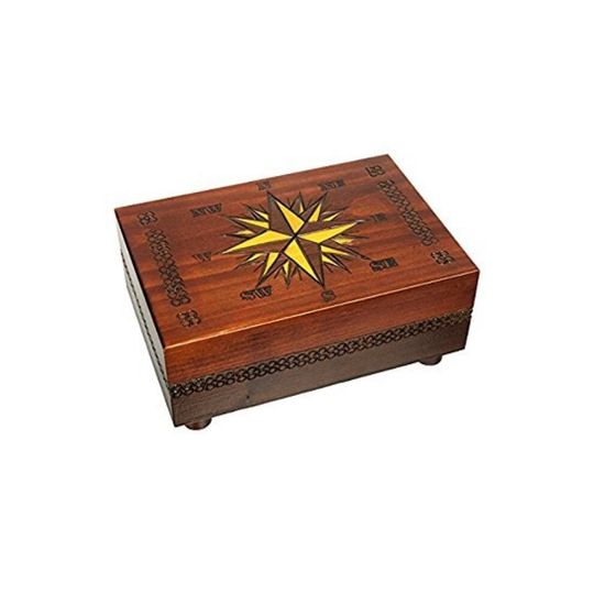 Secret Opening Compass Rose Cartography Box, Enchanted World of Boxes
