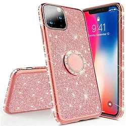 Phone Case For Apple Back Cover Rhinestone with Stand Ring Holder Glitter Shine TPU Lightinthebox
