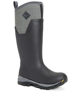 Muck Boots Arctic Ice Tall Agat Wellington Boots - Black/Grey, Black/Grey, Size 3, Women