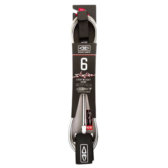 Ocean and Earth 6ft Slimline Lightweight XT Comp Leash - White