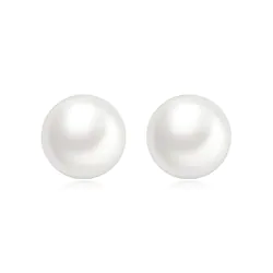 Women's White Freshwater Pearl Stud Earrings Fine Jewelry Classic Precious Stylish Simple S925 Sterling Silver Earrings Jewelry White For Wedding Engagement 1 Pair Lightinthebox