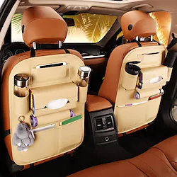 2Pack Car Seat Back Organizer PU Leather Car Seat Protector Travel Accessories Car Organizer Seat Protector Kick mats Back seat Protector and Cup Holder Travel Accessories Lightinthebox