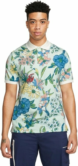 Nike Dri-Fit Floral Mens Polo Shirt Barely Green/Sail/Marina 2XL