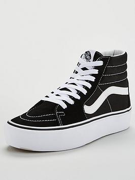 Vans Sk8-Hi Platform - Black/White , Black/White, Size 3, Women