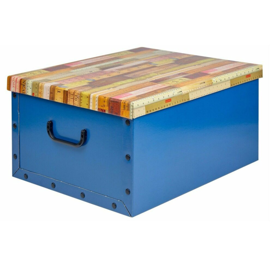 (Blue) Cardboard Large Storage Boxes With Lid Storage Box Toy Box Handle Themed Lid