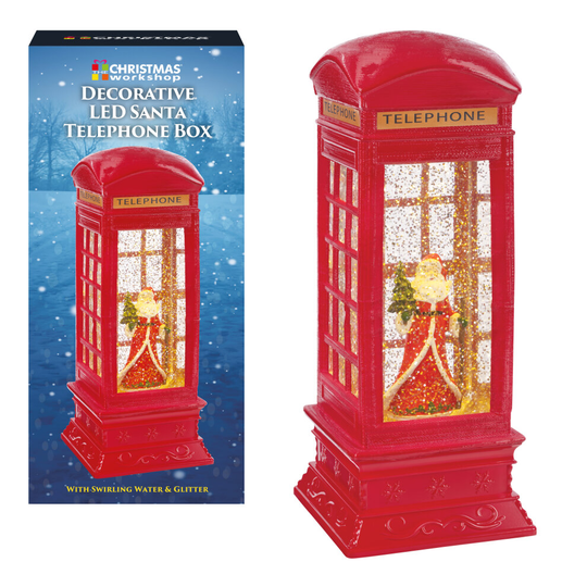 The Christmas Workshop 71630 Santa Red Phone Box Christmas Decoration