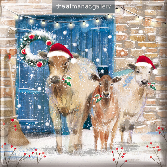 Box of 16 Farmyard Animals Luxury Christmas Cards In 4 Designs Boxed Xmas