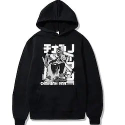 Inspired by Chainsaw Man Denji Cartoon Manga Back To School Print Harajuku Graphic Kawaii Hoodie For Men's Women's Adults' Hot Stamping Polyster Lightinthebox