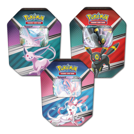 Pokémon Tin-Box V Heroes Set (Sylveon V, Umbreon V, Espeon V) One Supplied
