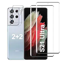 [22 Pack] Screen Protector Samsung Galaxy S22 Ultra S21 Plus S20 FE Note 20 10 A72 A52 A42 A71 A51 A31 Screen Protector 9H Hardness Tempered Glass Ultrasonic Fingerprint Unlock 3D Curved Hd Clarity Lightinthebox