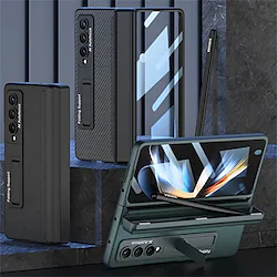 Phone Case For Samsung Galaxy Flip Z Fold 4 Pencil Holder with Stand Magnetic Solid Colored TPU Lightinthebox