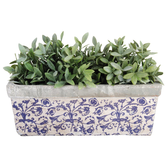 Esschert Design AC29 15 x 40 x 16cm Ceramic Flower Box - Multi-Colour