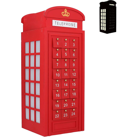 Light Up Festive Telephone Box Advent Calendar