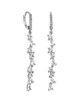 Jon Richard Rhodium Plated Fine Cubic Zirconia Drop Earrings