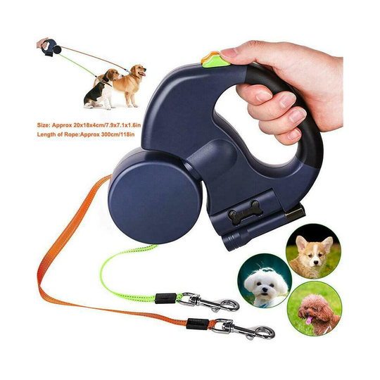 Double Head Automatic Retractable Dog Leash Pet Collar For Dogs Walking Lead