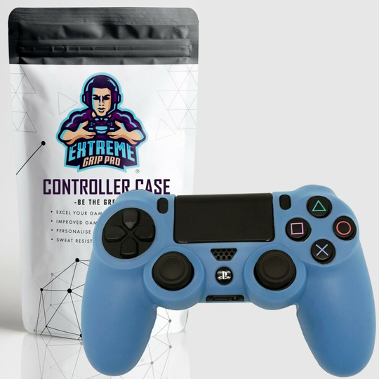 (Blue) EGP™ Camo CASE Protect Grips Silicone Rubber Cover Skin for Sony PS4 Controller
