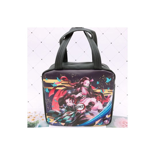 Cartoon Anime Devil's Blade Kamado Nezuko Capacity PU Lunch Box Bag Slayer Kimetsu No Yaiba Student