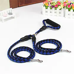 Dog Leash Double Dog Leash Foldable Color Block Nylon Red Blue Orange Lightinthebox