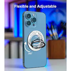 Magnetic Ring Cell Phone Holder for iPhone 13 12 MagSafe Accessories Adjustable Finger Ring Grip and Stand, Removable Wireless Charging Compatible with Most Mag Safe Case Lightinthebox