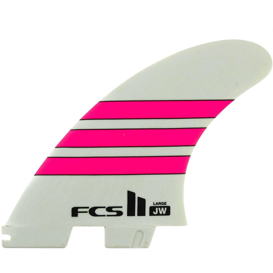 FCS II Julian Wilson JW LTD Edition PG Large Tri Fin Set Surfboard Fins White/Pink