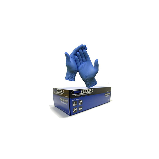 1 Box of 100 x Blue Disposable Nitrile Gloves Size Medium