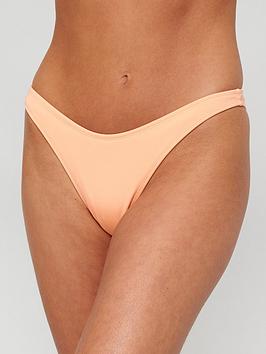 Tommy Jeans High Leg Cheeky Bikini Briefs - Coral