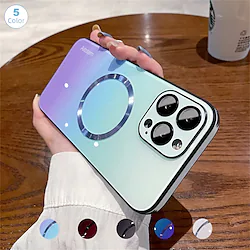 Luxury Gradient Glass Camera Protector Magsafe Magnetic Case For iPhone 13 14 12 Pro Max Silicone Anti-drop Cover With Lens Film Lightinthebox