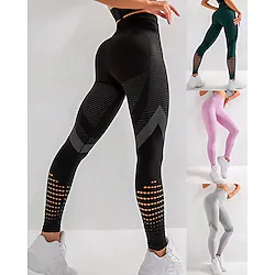 Women's Running Tights Leggings Compression Pants Mesh High Waist Base Layer Sports Outdoor Athletic Winter Tummy Control Butt Lift Quick Dry Fitness Gym Workout Running Sportswear Activewear Solid Lightinthebox