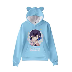 Inspired by Demon Slayer: Kimetsu no Yaiba Hashibira Inosuke Hoodie Cartoon Manga Anime Cat Ear Harajuku Graphic Hoodie For Boys Girls' Kid's Hot Stamping Polyster Lightinthebox