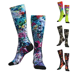 Men's Women's Cycling Socks Sports Socks Halloween Socks Camping / Hiking Outdoor Exercise Cycling / Bike Bike / Cycling Breathable Quick Dry Moisture Wicking 1 Pair Floral Botanical Cotton Army Lightinthebox