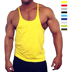 Men's Yoga Top Sleeveless Tank Top Casual Cotton Breathable Quick Dry Soft Yoga Fitness Gym Workout Sportswear Activewear Crimped Army Green Crimped Sky Blue Crimped Royal Blue Lightinthebox