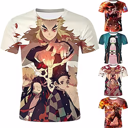 Inspired by Demon Slayer: Kimetsu no Yaiba Kamado Nezuko Kamado Tanjiro Rengoku Shinjurou T-shirt Cartoon Manga Anime Harajuku Graphic Kawaii T-shirt For Men's Women's Unisex Adults' 3D Print 100 Lightinthebox