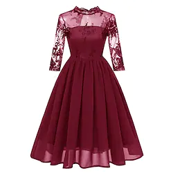 Audrey Hepburn 1950s Cocktail Dress Vintage Dress Dress Women's Costume Vintage Cosplay Party / Evening 3/4 Length Sleeve Dress Masquerade Lightinthebox