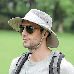Men's Women's Sun Hat Bucket Hat Fishing Hat Boonie hat Wide Brim Summer Outdoor UV Sun Protection Sunscreen UV Protection Breathable Hat Light Grey Dark Grey Navy Blue for Fishing Climbing Beach Lightinthebox