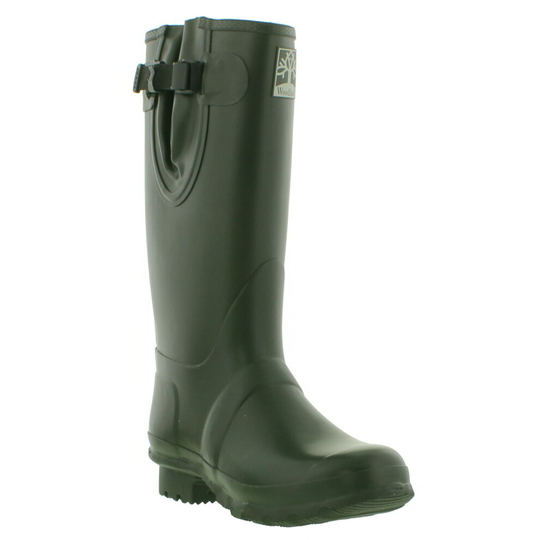 (Dark Olive, UK 8 ) Woodland Neoprene Wide Fit Wellies Mens Womens Ladies Wellington Boots