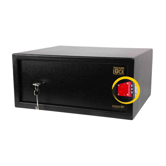 Ultimate Safe 25L Home Office Safe Box 19.5cm (H) x 43.2cm (W) x 37cm (D) With Key and Triple Blade Lock