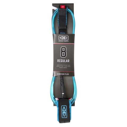 Ocean And Earth 8ft Regular Leash - Blue