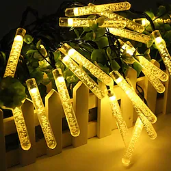 Outdoor Solar LED String Light Bubble Icicle 30LEDs 50LEDs Outdoor Waterproof 6.5M 7M Fairy Light String Warm White Colorful White 8 Modes Christmas Wedding Holiday Party Garden Patio Decoration Lamp Lightinthebox