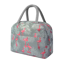 Unisex Waterproof Nylon Lunch Bag Floral Print Animal Daily Leaf Pink and white stripes black strips Grey Flamingo Lightinthebox