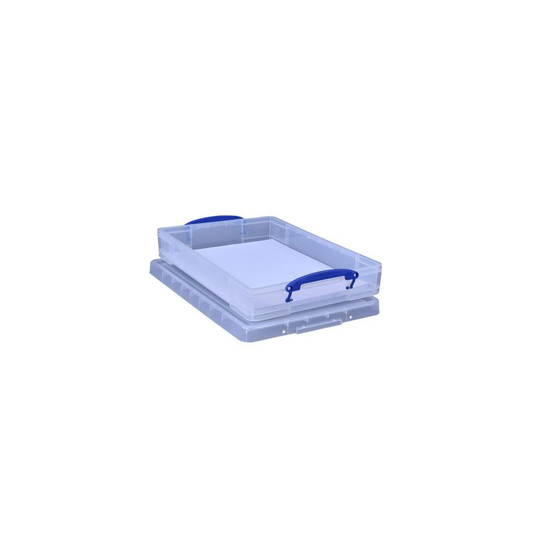 10 Litre Really Useful Stackable Storage Box, Clear, 520 x 340 x 85 mm