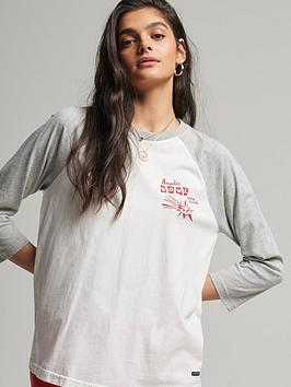 Superdry Vintage Surf Ranchero Top - White, White, Size 8, Women